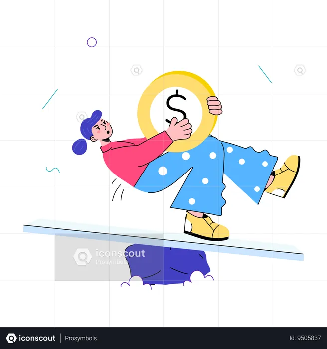 Girl having Financial Stability  Illustration