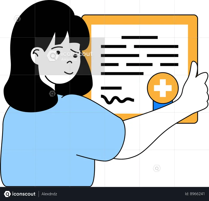 Girl having medical degree  Illustration