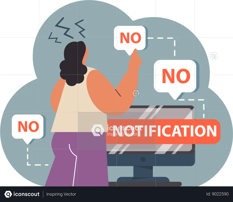 Girl having no message  Illustration