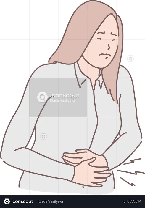 Girl Having Period Carmp  Illustration