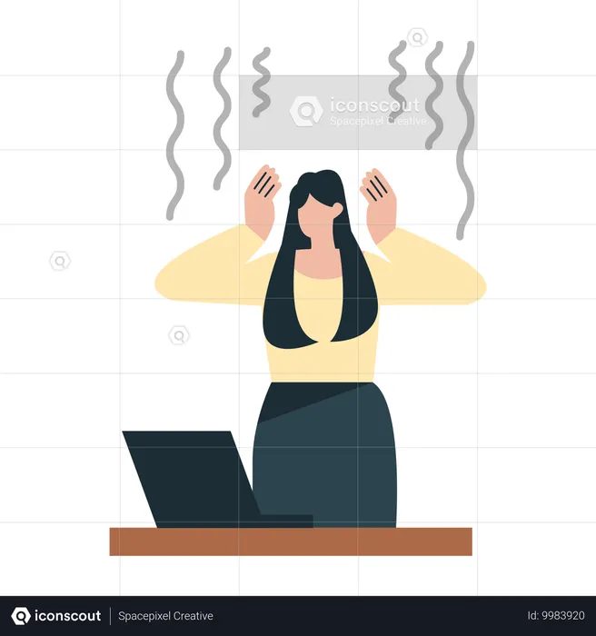 Girl having work stress  Illustration