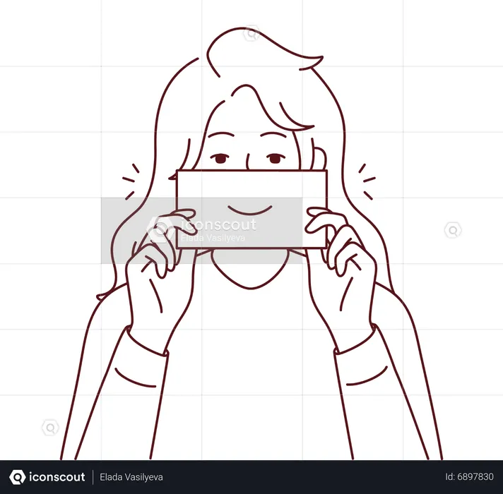 Girl hiding emotion  Illustration