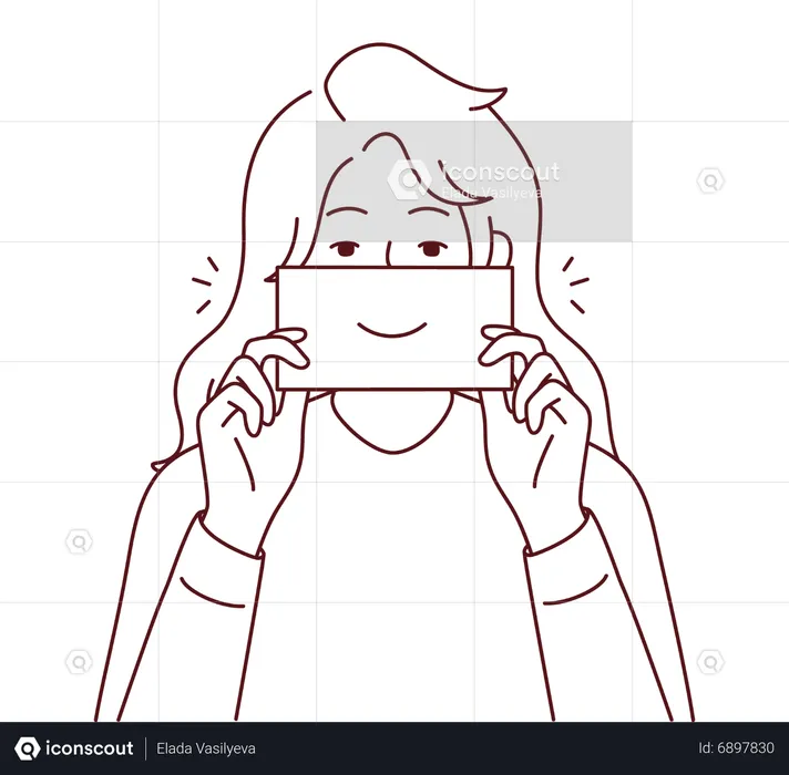 Girl hiding emotion  Illustration