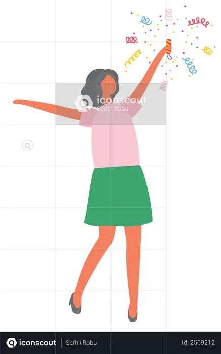 Girl holding bang flapper  Illustration