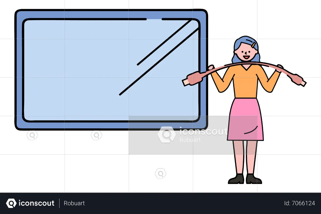 Girl holding changing cable  Illustration
