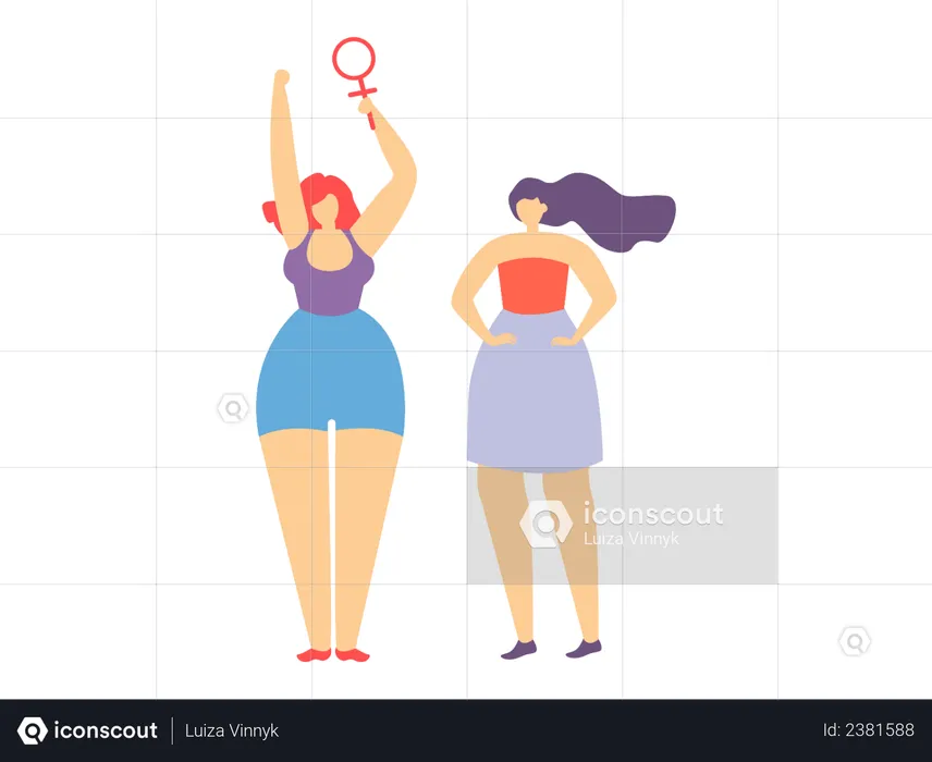 Girl holding gender symbol  Illustration