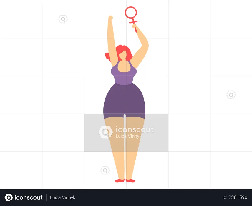 Girl holding Gender symbol  Illustration