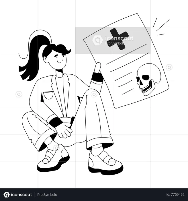 Girl holding Medical Report  Illustration