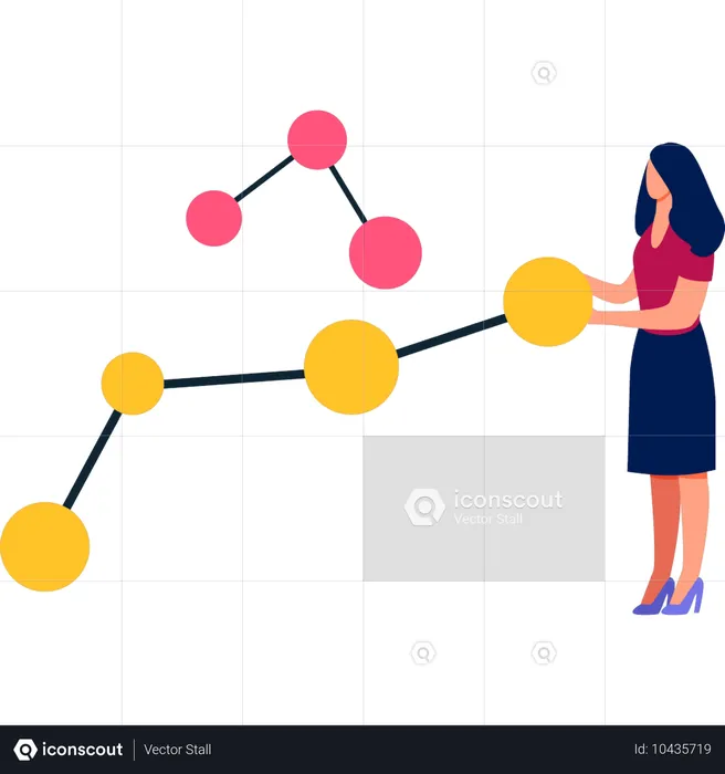 Girl holding molecule  Illustration