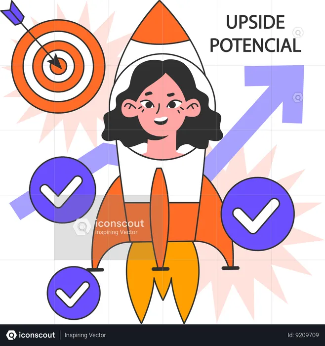 Girl improving Indivisual and professional competencies and skills  Illustration