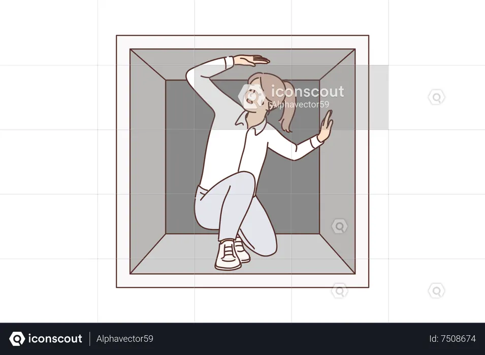 Girl in comfort zone  Illustration