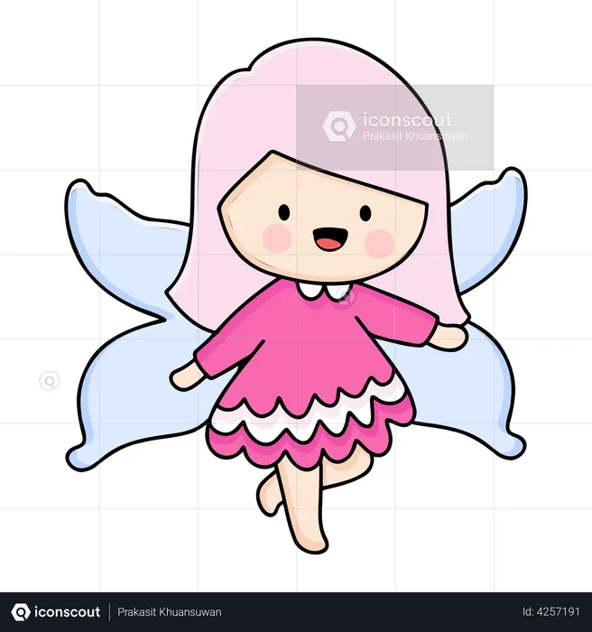 Girl In Fairy Costume  Illustration