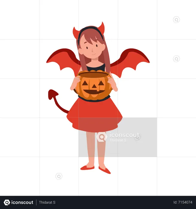 Halloween Animated Clipart-girl wearing halloween costume animated clipart