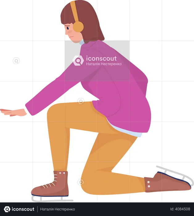 Girl in ice skates  Illustration