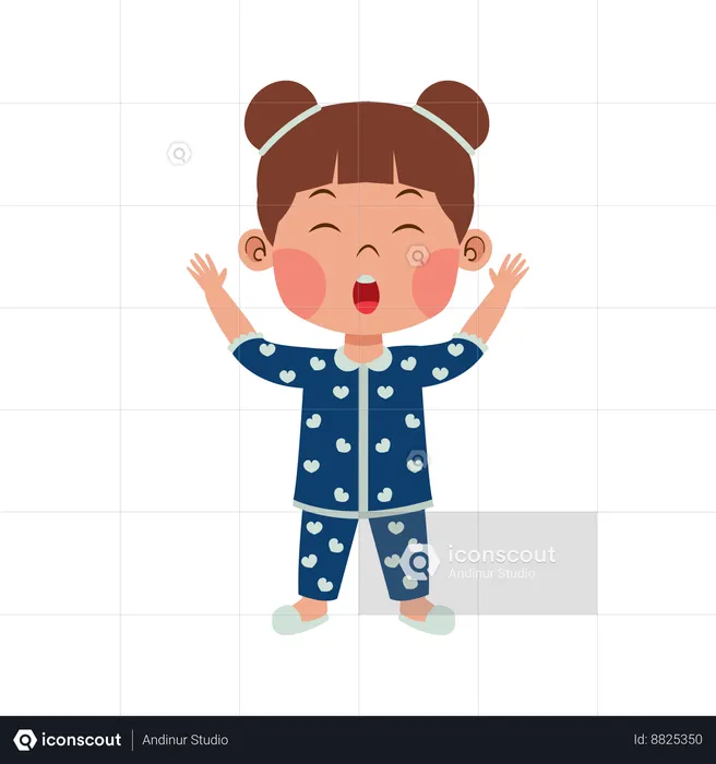 Girl in Pajama  Illustration