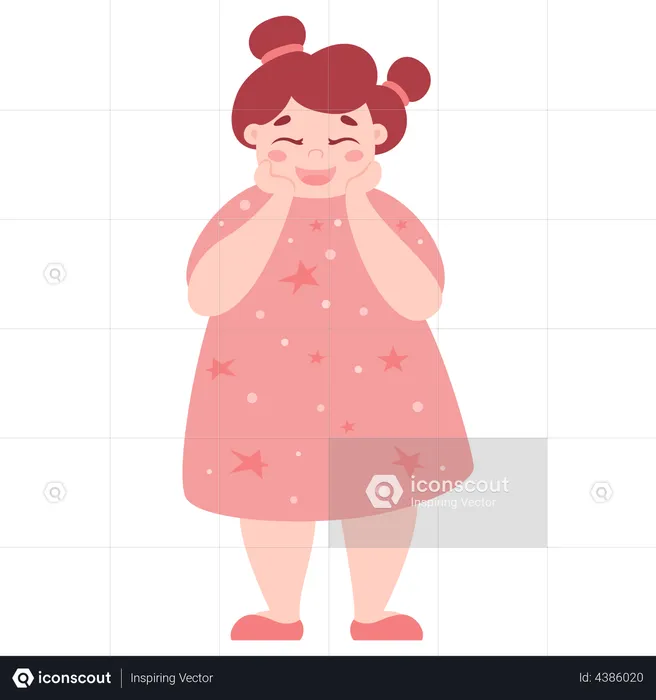 Girl in pink dress  Illustration