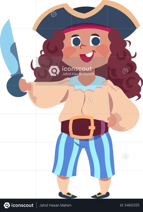 Girl In Pirating Costume  Illustration