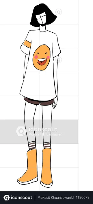Girl in stylish clothes  Illustration
