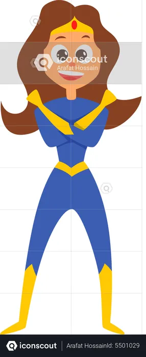 Girl In Superhero Costume  Illustration