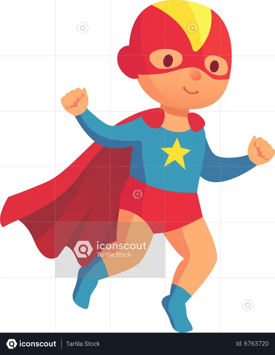Girl In Superhero Costume  Illustration
