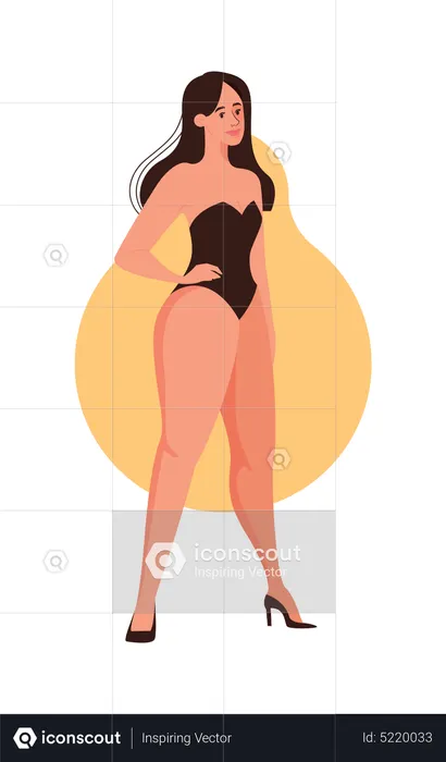 Girl in swimming suit  Illustration