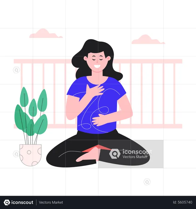 Girl in yoga pose  Illustration