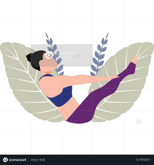 Girl In Yoga Pose For Wellness  Illustration