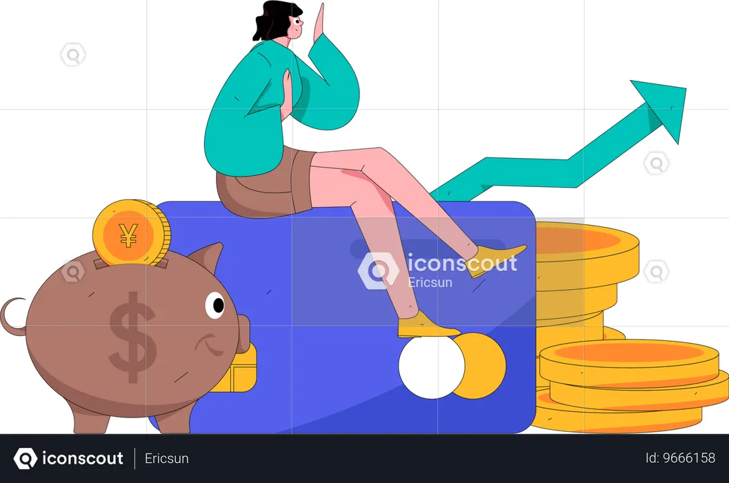 Girl Increase credit score  Illustration