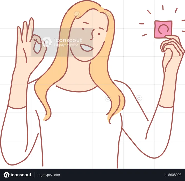 Girl is advising to use condoms  Illustration