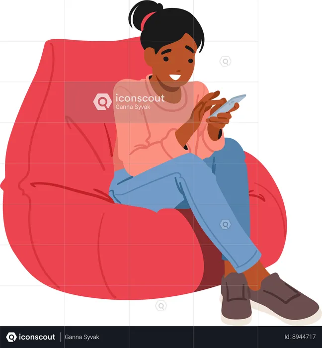 Girl is chatting on phone  Illustration