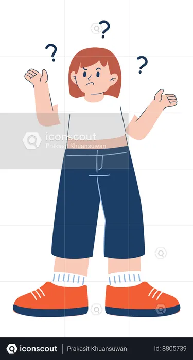 Girl is confused  Illustration
