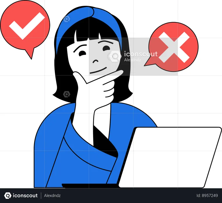 Girl is confused while voting  Illustration