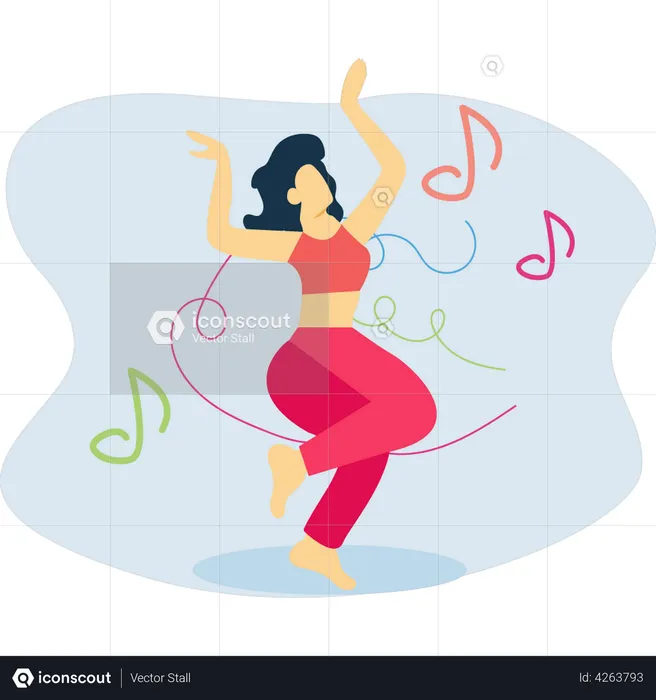 Girl is dancing  Illustration