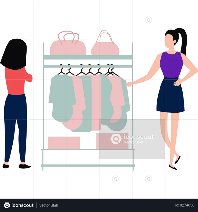 Girl is doing clothes shopping  Illustration