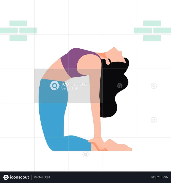 Girl is doing different exercises  Illustration