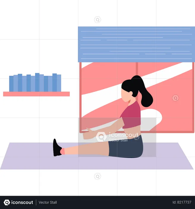 Girl is doing different exercises  Illustration