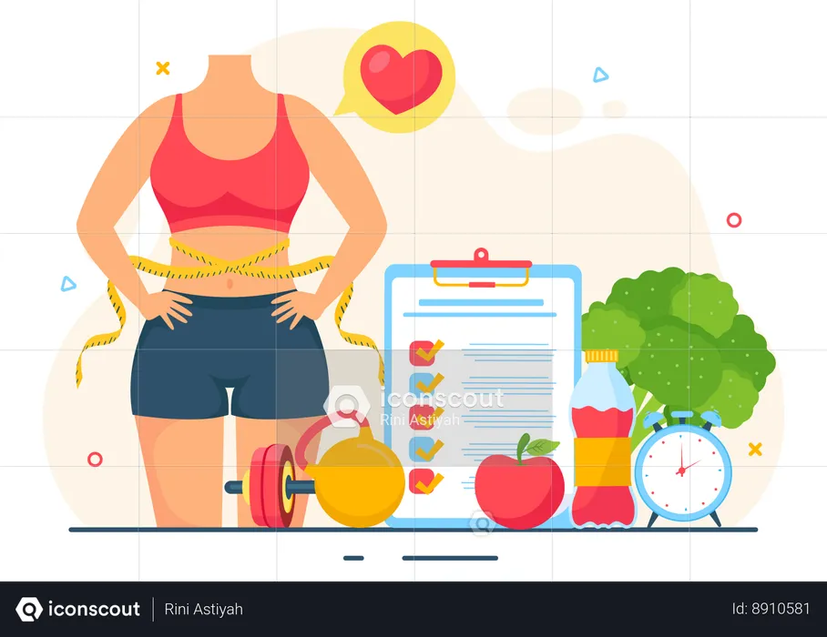 Girl is doing weight lifting  Illustration