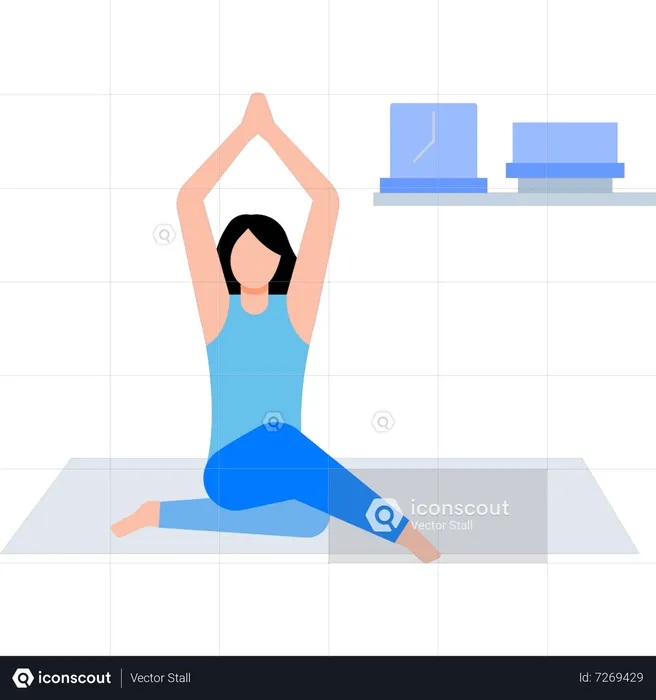 Girl is doing yoga  Illustration