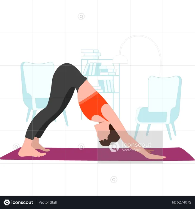 Girl is exercising at home  Illustration