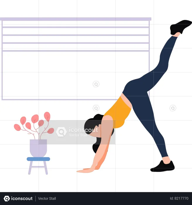 Girl is exercising for fitness  Illustration