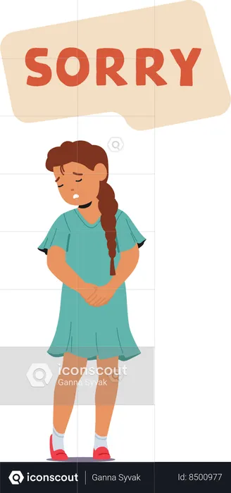 Girl is feeling sorry  Illustration