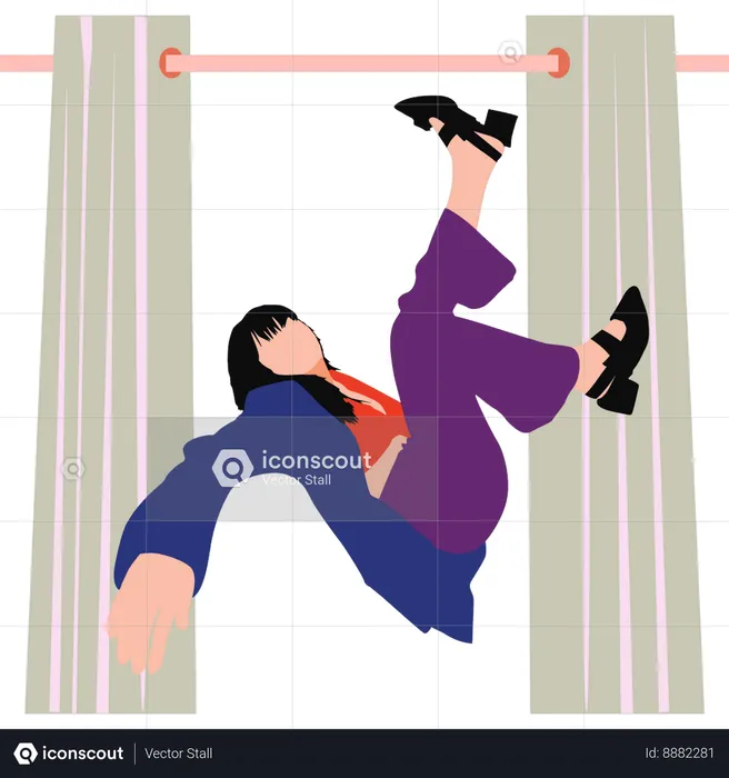 Girl is fell down  Illustration