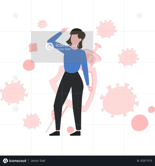 Girl is full vaccinated  Illustration
