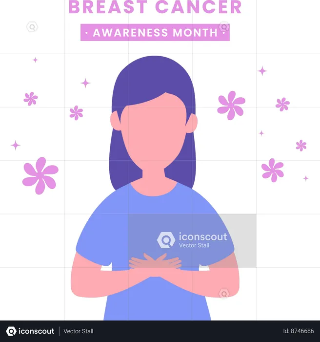 Girl is giving awareness about cancer  Illustration