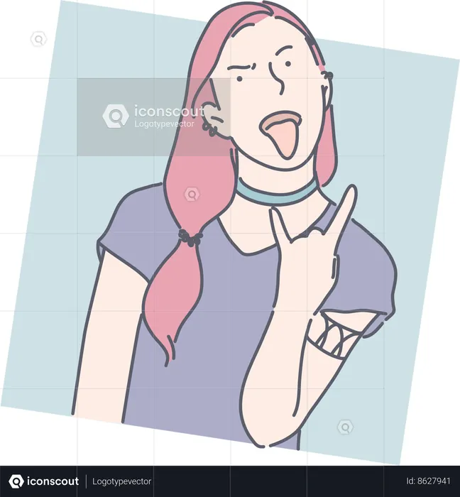 Girl is giving cool pose  Illustration