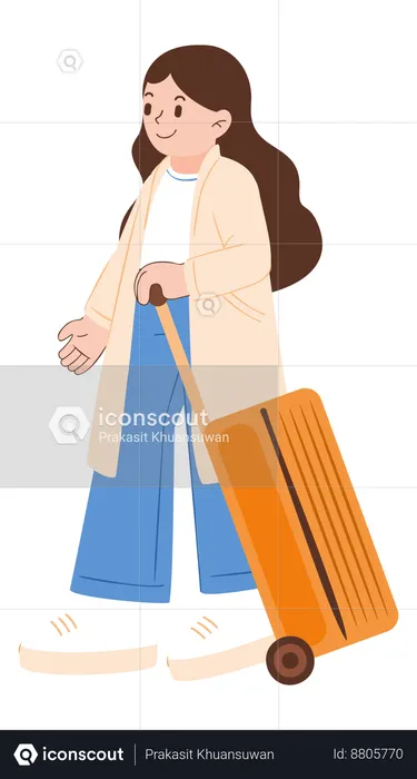 Girl is going on vacation  Illustration