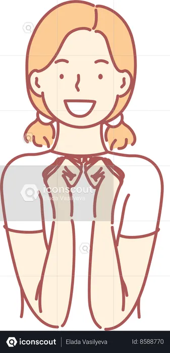 Girl is happy and smiling  Illustration