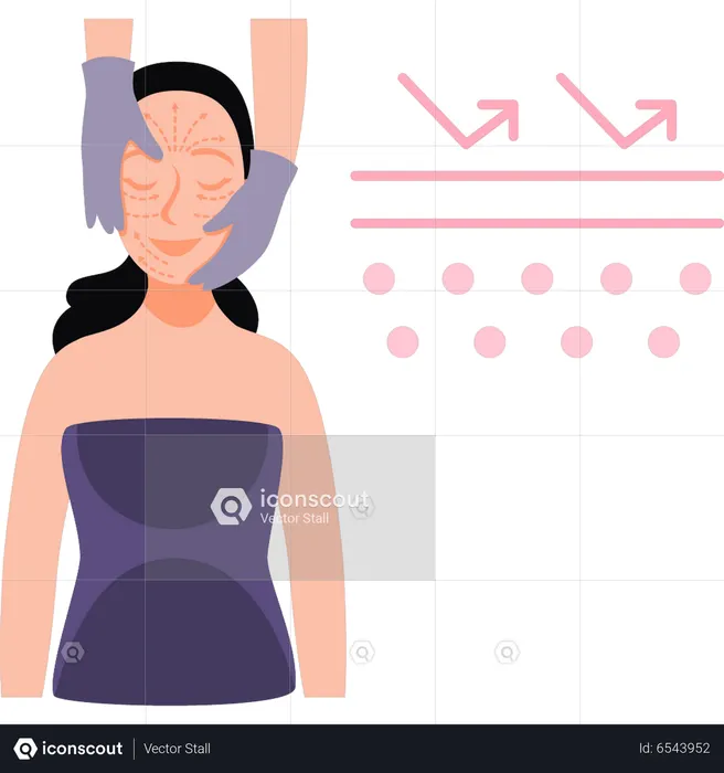 Girl is having a facial massage  Illustration