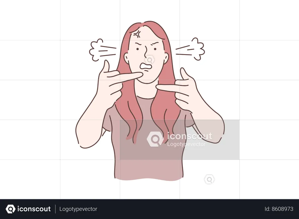 Girl is in angry mood  Illustration