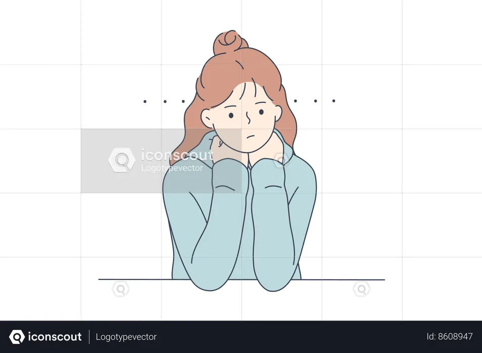Girl is in confused mood  Illustration
